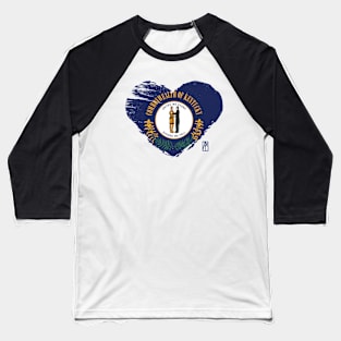 U.S. State - I Love Kentucky - Kentucky Flag Baseball T-Shirt